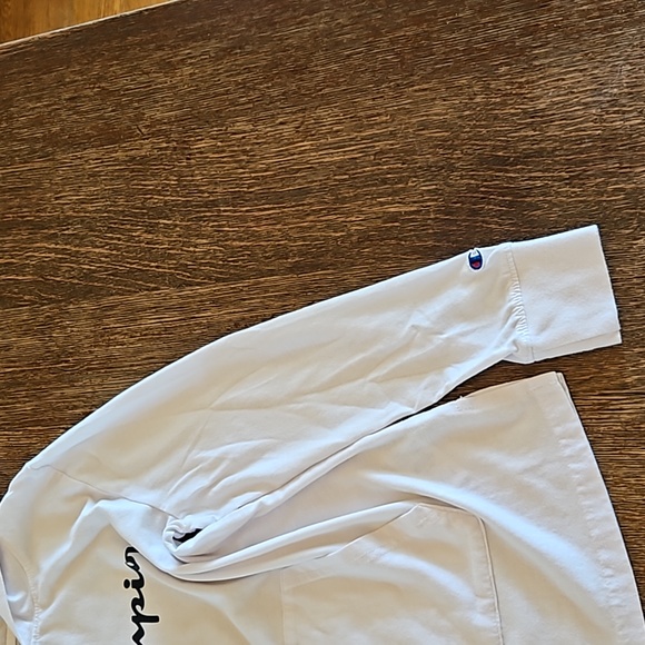 Champion Girls White Long-Sleeve Hooded T-Shirt, Size L - Picture 3 of 12